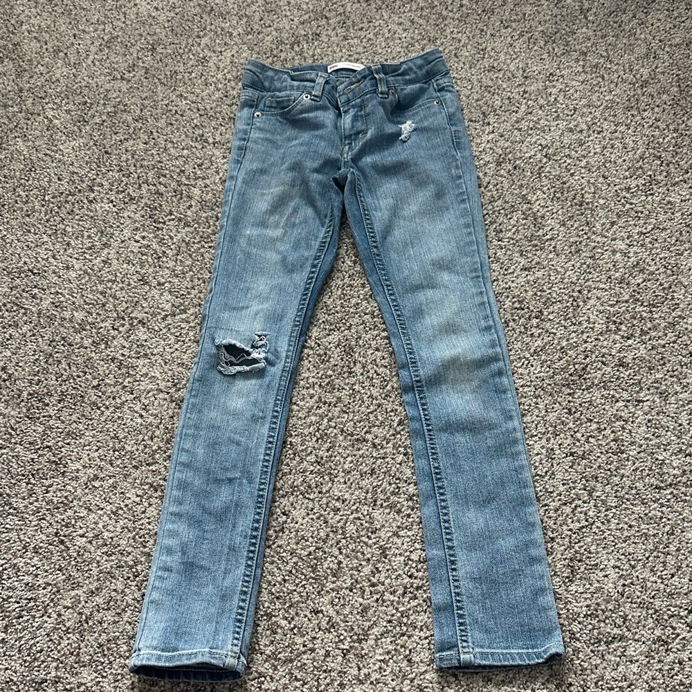 Levi's Light Blue Ripped Skinny Jeans